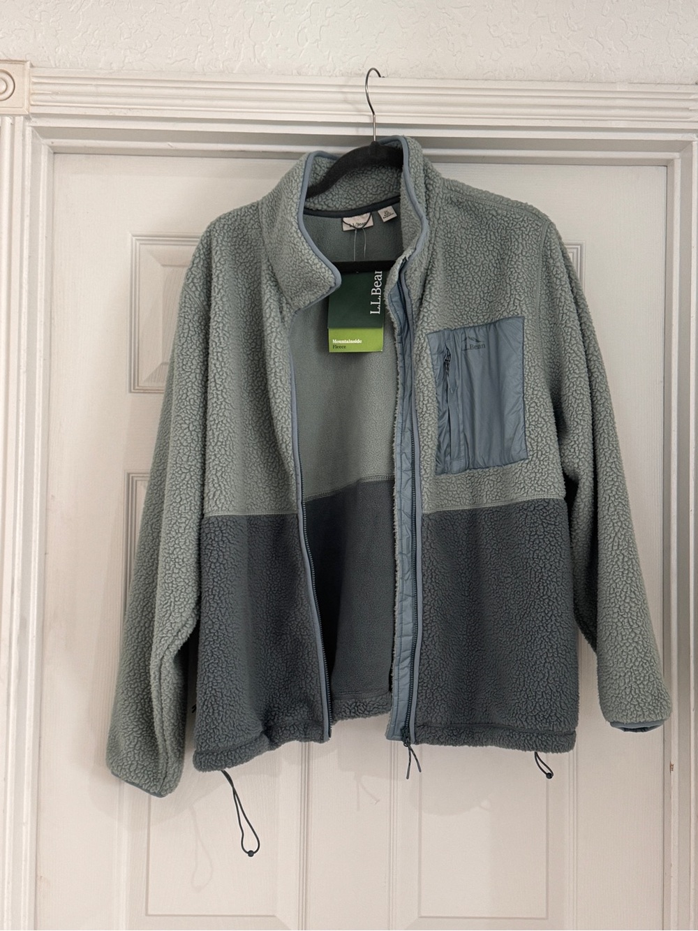 L.L. Bean Two-Tone Light Gray and Dark Gray Sherpa Jacket